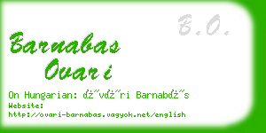 barnabas ovari business card